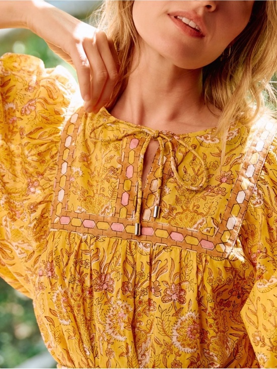 Cleobella Tops - CLEOBELLA- Amaryllis Blouse Wildflower Yellow Size S